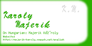 karoly majerik business card